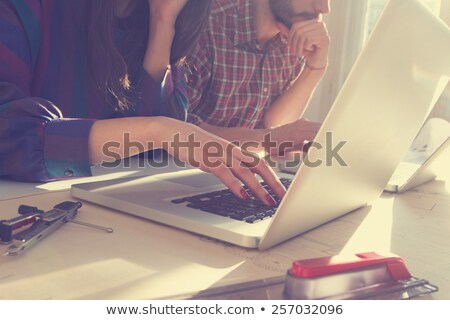 Stock foto: Couple Working In Their Office