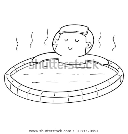 Vector Set Of People Bathing In Hot Water Pool ストックフォト © olllikeballoon