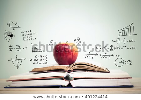 Stock photo: Red Apple On Copybooks