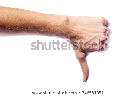 Foto stock: Young Business Man With Thumbs Down Hand Gesture