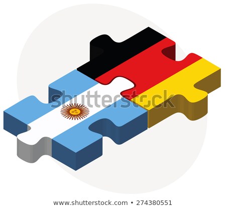 Foto stock: Argentinian Flag In Puzzle Isolated On White Background