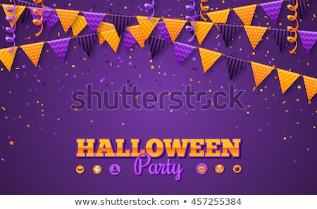 Stock photo: Halloween Party Flyer With Creepy Colorful Elements