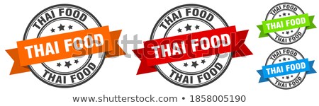 Foto stock: Thai Cuisine Label Or Price Tag