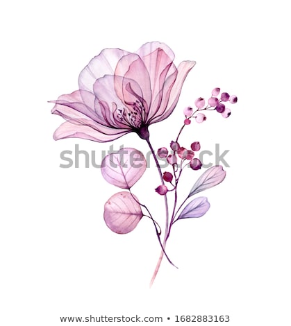 Foto stock: Pink Small Flowers On The Water Floral Pattern Wedding Spring Background Bird Cherry Japanese F