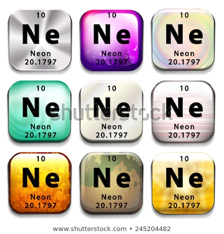 Stok fotoğraf: A Periodic Table Button Showing Neon