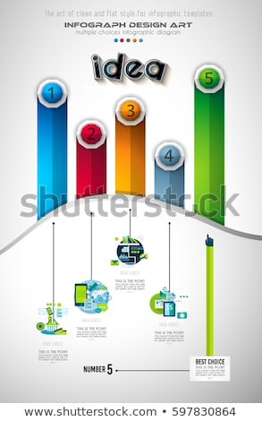 Stock fotó: Infograph Brochure Template With A Lot Of Choices And A Lot Of Infographic Design Elements And Mocku