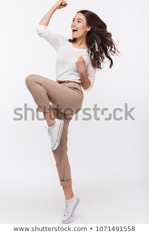 Stok fotoğraf: Full Length Portrait Of A Happy Asian Businesswoman