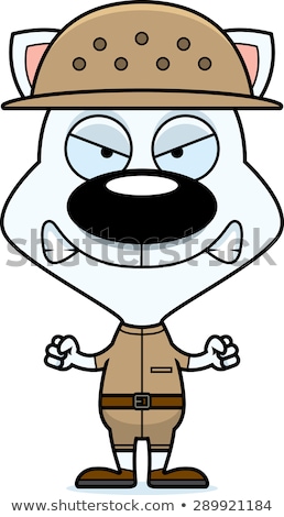 Foto stock: Cartoon Angry Zookeeper Kitten