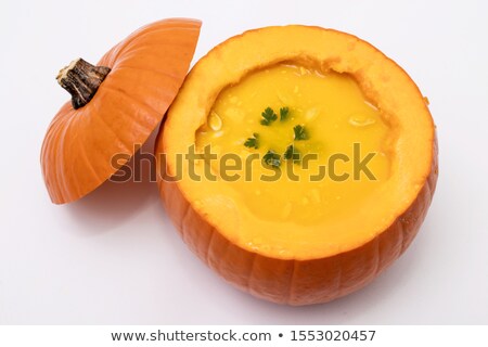 Foto stock: Pumpkin Pie With Whipped Cream Isolated On White