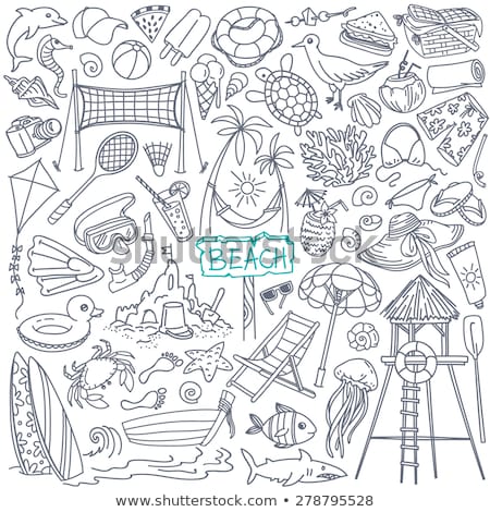 Stock fotó: Travel Hand Drawn Vector Doodles Illustration Traveling Poster Design