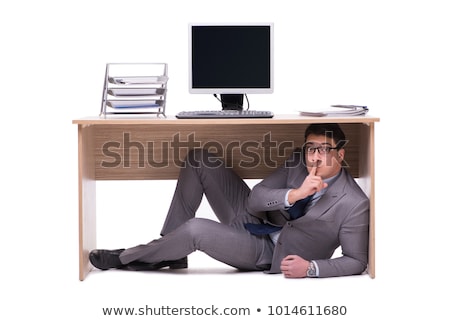 [[stock_photo]]: Businessman Hiding In The Ofice