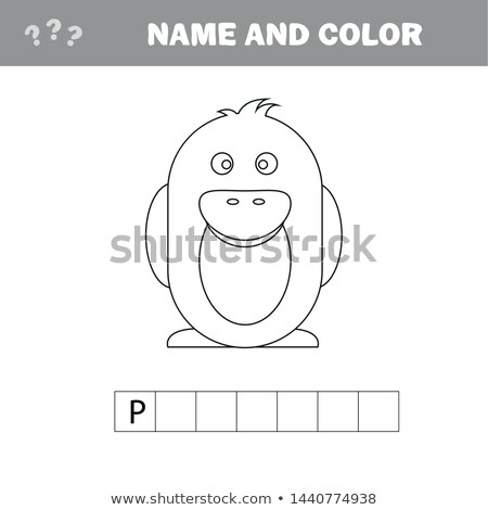 Foto d'archivio: Cartoon Penguin Crossword Name And Color Print Game