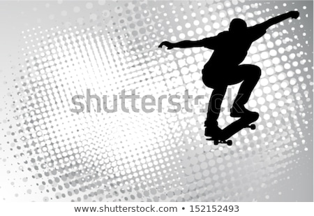 Сток-фото: Abstract Halftone Background With Illustration Of Boy