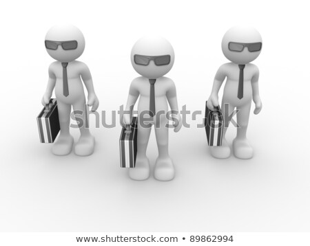 Stock photo: Man In Sunglasses Protecting Briefcase