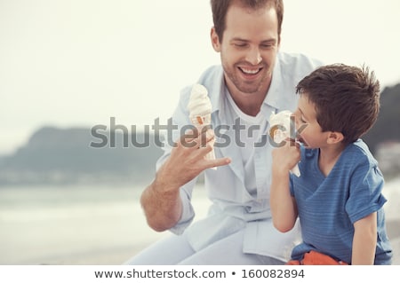 ストックフォト: Boy Enjoys Ice Cream