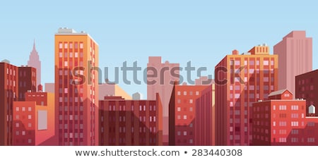 Foto stock: Colorful Cityscape Town City Building Design
