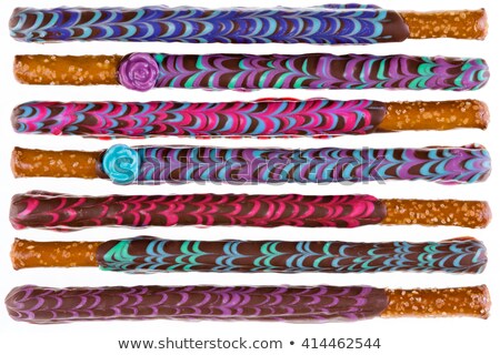 [[stock_photo]]: Row Of Colorfully Decorated Chocolate Pretzel