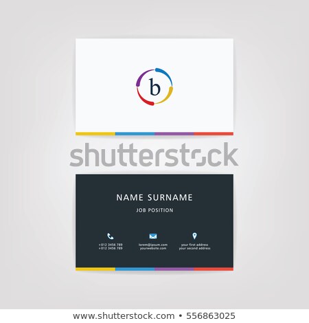 Foto stock: Corpotate Business Card Design In Minimal Style With Light Blue