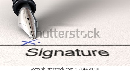 Stock photo: Signature X And Fountain Pen