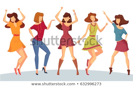 Foto stock: Modern Woman Dancing Eighties Disco Music