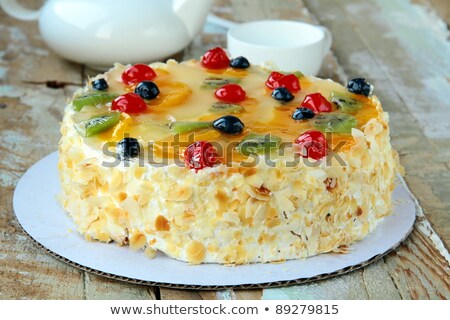 ストックフォト: Closeup Beautiful Decorated Fruit Cake