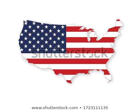 Foto stock: United States Map With Flag