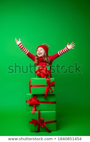 Stok fotoğraf: Beautiful Girl With A Red Ribbon