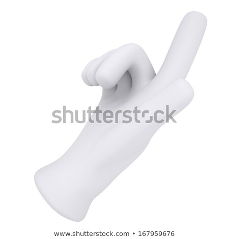 White Gloves Forefinger Shows [[stock_photo]] © cherezoff