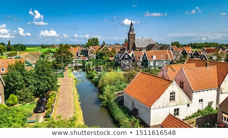 Foto d'archivio: Typical Dutch Beachhouses At Beach From Above The Netherlands