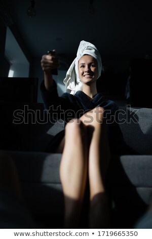 Stock fotó: Bare Woman Taking A Shower With Hands On Head