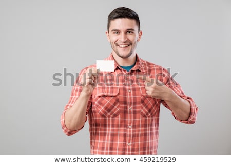 ストックフォト: Businessman Showing Blank Card