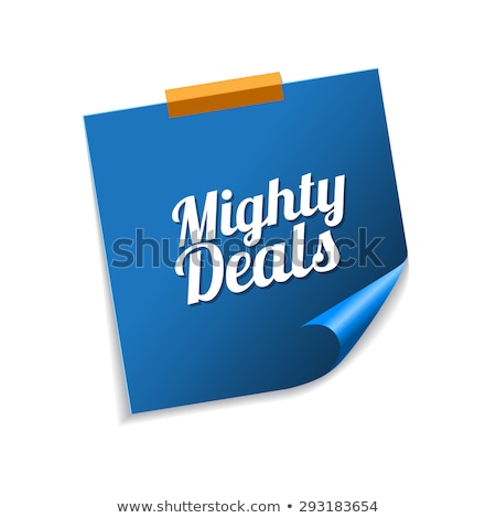 Zdjęcia stock: Mighty Deals Blue Sticky Notes Vector Icon Design