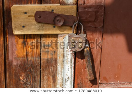 ストックフォト: Combination Padlock Hanging On Wall