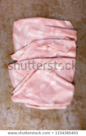 Stock photo: Rustic Italian Mortadella Sausage Sliced Blur Defocused