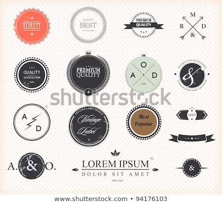 Foto stock: Set Of Gray Guarantee Labels In Retro Style On White