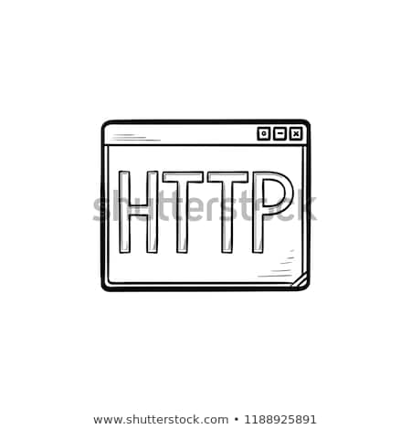 ストックフォト: Browser Window With Http Text Hand Drawn Outline Doodle Icon