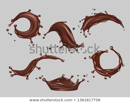 Stock fotó: Chocolate Splash Vector Falling Fresh Drink Dark Drop Tasty Flow Pouring Cocoa Product 3d Reali