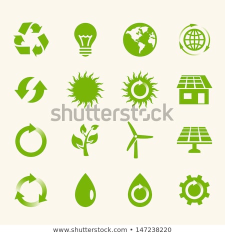 ストックフォト: Solar Panels And Eco Light Bulb Illustration