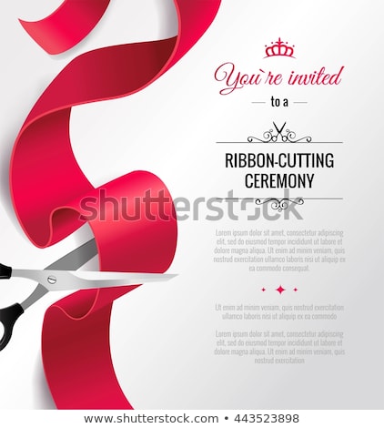 ストックフォト: Red Festive Curved Ribbon Isolated Icon