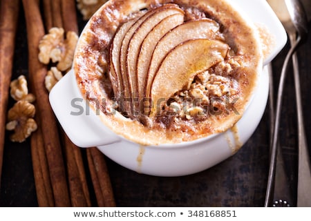 Stok fotoğraf: Oatmeal And Baked Pears