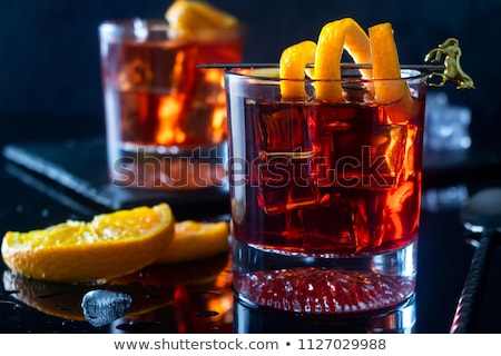 Stock photo: Negroni Cocktail With Orange And Ice