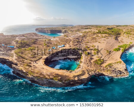 Stock fotó: Landscape Over Broken Beach In Nusa Penida Indonesia Angels Billabong Beach Popular Tourist Desti