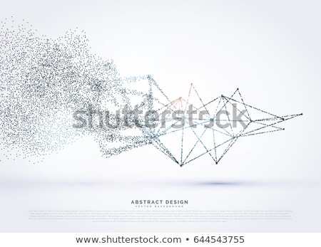 Foto stock: Wireframe Mesh With Fading Particles Background
