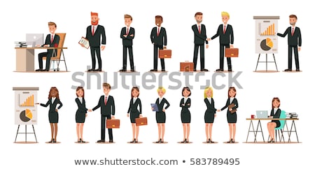 [[stock_photo]]: Set Of Business Illustration Working Men And Women