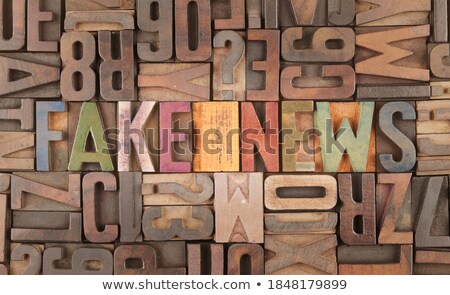 Stok fotoğraf: Fake Concept Vintage Wooden Letterpress Type Word