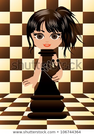 Foto d'archivio: Chess Black Pawn Hold A Crown Vector Background