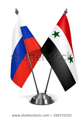 Сток-фото: Russia And Syria - Miniature Flags