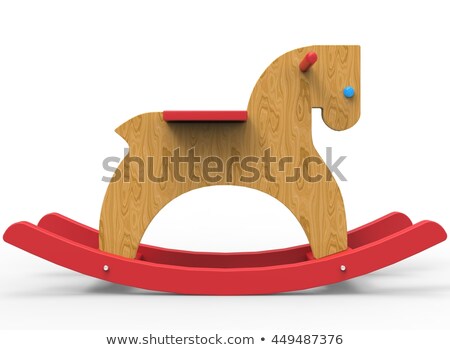 Stock photo: Girl And Horse Wooden Background