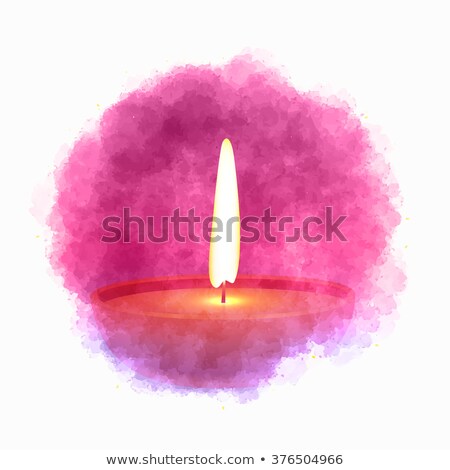 Stock photo: Diwali Diya In Paint Cloud