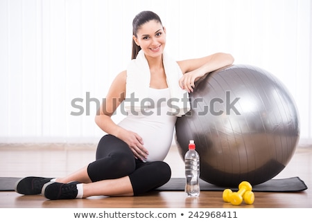 Stock fotó: Pregnant Woman On Gymnastic Ball